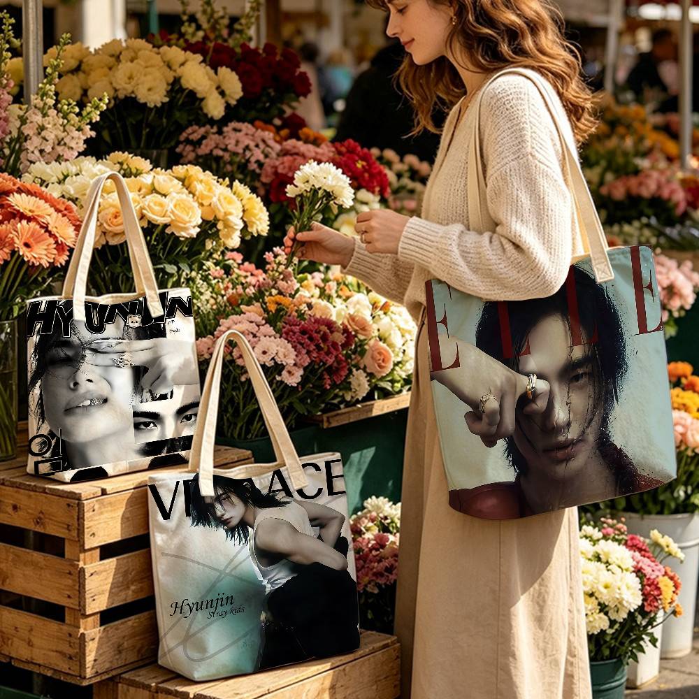 Linen Bag Bulk - Kpop HYUNJIN Design Tote Bag Vibrant