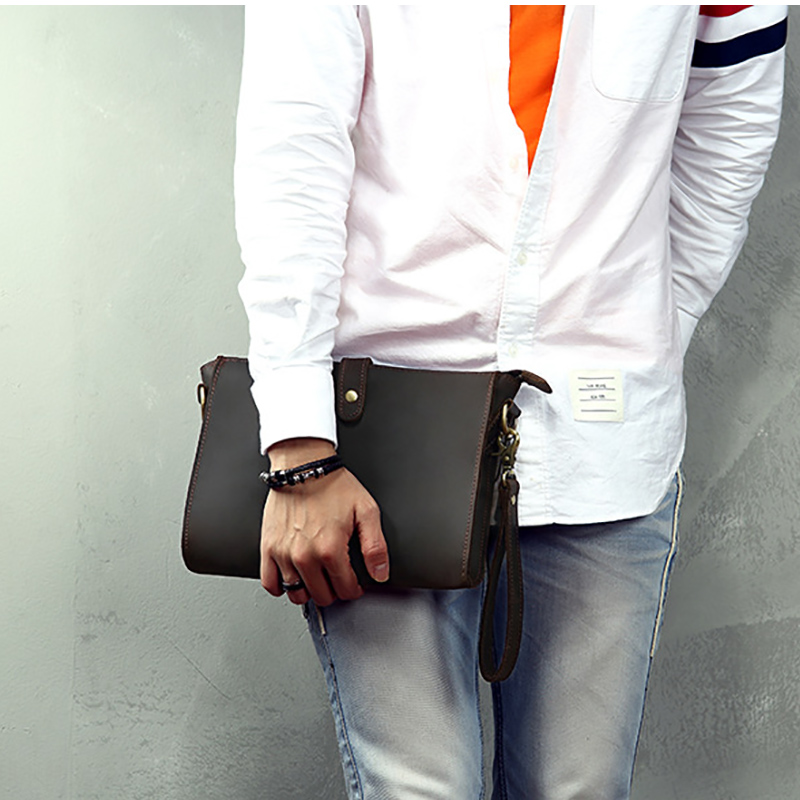 100% Genuine Leather Clutch Ba - Linen Bag Bulk recension och pris