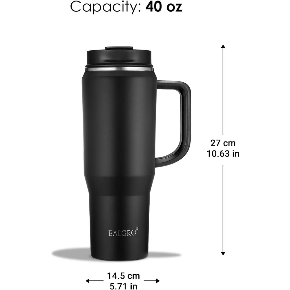40 oz Insulated Travel Mug wit - Stainless Steel Straw recension och pris