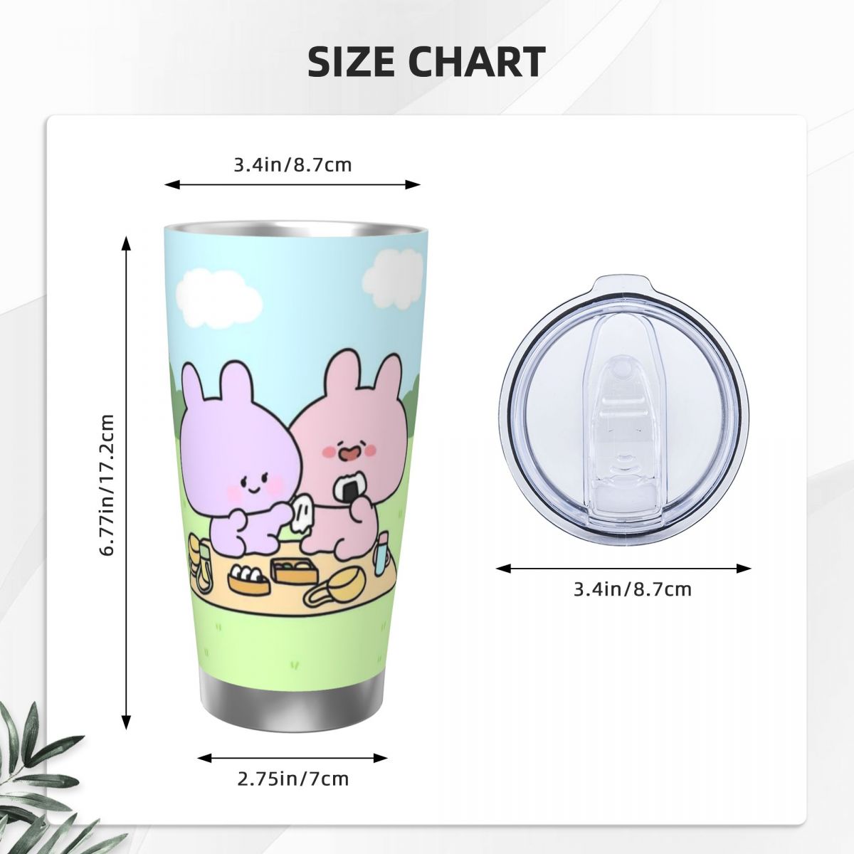 Asamimichaan Cute Asamimi 20oz - Stainless Steel Straw recension och pris