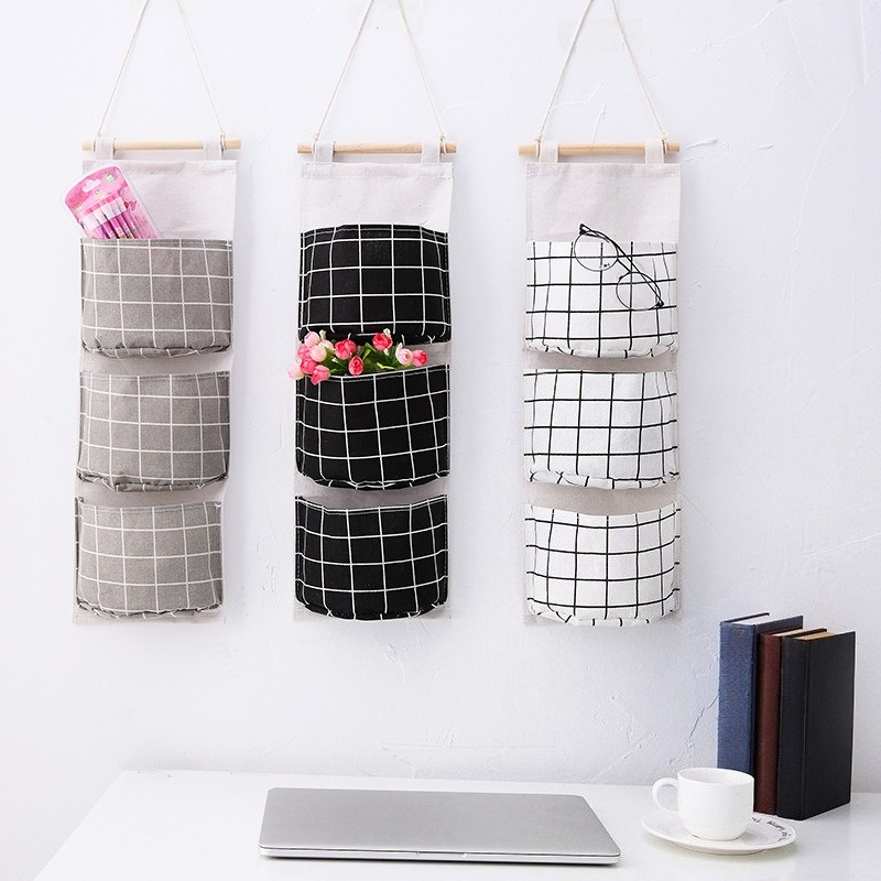 Plaid Cotton Linen Hanging Sto - Linen Bag Bulk recension och pris