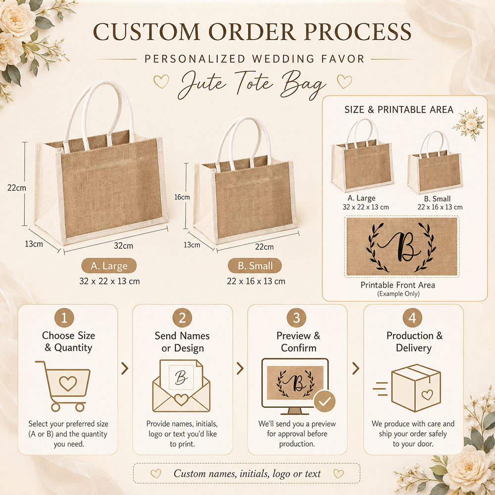 Custom Wedding Gift Bag Person - Linen Bag Bulk recension och pris